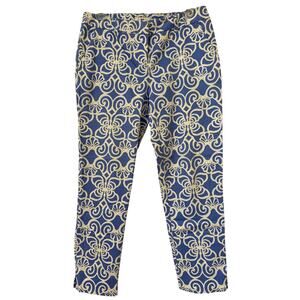 Vineyard Vines, Size 4 Blue and White Capris, Slip Pockets, Side Slit in hems